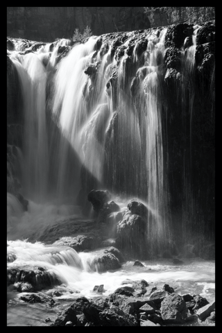 A long exposure showing a waterfall in the grand canyon