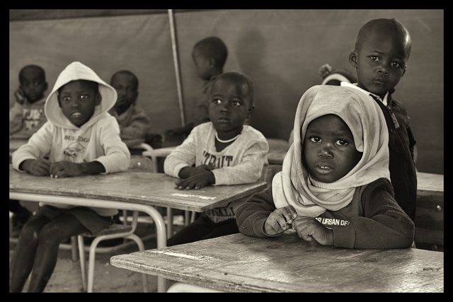 School kids at Okonjima, with AfriCat